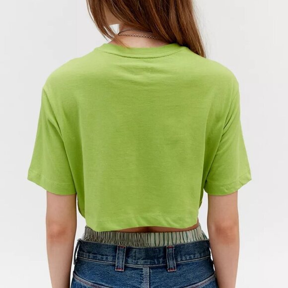 NWT Urban Outfitters BDG Boyfriend Lime Green Cropped Boxy Tee - Picture 2 of 5